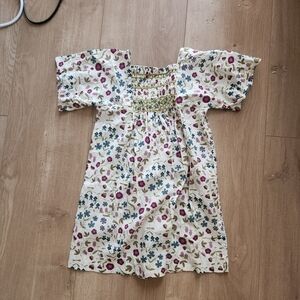 Bonpoint Floral Kids Dress - White and Pink